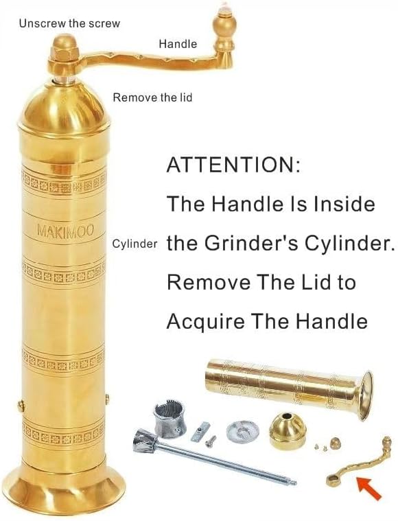 Original Greek Pepper Mill, European Style Salt and Pepper Grinder, 9-Inch (Copper)