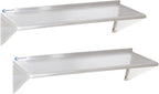 2 Pack Stainless Steel Shelf 12"x48" 320LB, Commercial Wall Mounted Metal Shelving for Home Kitchen, Restaurant