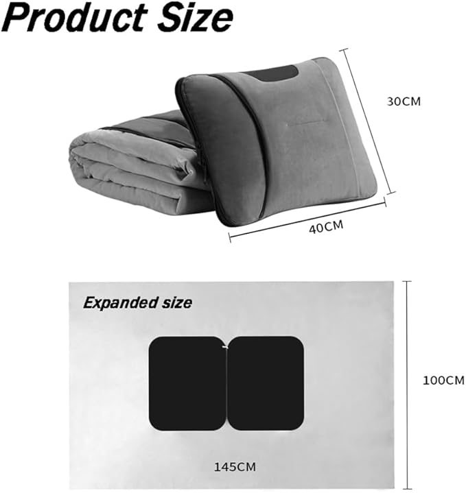 Car Travel Blanket Waist Support Blanket for Mercedes Benz/AMG GL X166 X164 SUV GL 350 400 450 500 550 / GL63, Premium Soft 3 in 1 Warm Soft Travel Blanket Car Pillow Blanket,Black