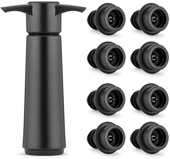 Wine Stoppers Vacuum with Pump, Keep Wine Fresh for up to 7 Days -1 Pump 8 Stopper, Wine Pump and Wine Vacuum Stopper, Reusable for Wine Saver, Wine Stoppers for Wine Bottles