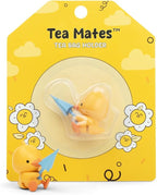 Tea Mates - 1pc Cute Fishing Duck - Tea Bag Holder and String Rest - Tea Accessory for Cup and Mug - Unique Funny Novelty Toy Gift Idea - Animal Figurine Drink Marker