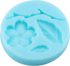 Peach Blossom Fondant Molds Plant Flowers Leaf Silicone Mold for Cake Decorating Cupcake Topper Chocolate Candy Gum Paste Polymer Clay