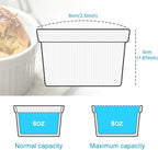 Ramekins Set with 6 Silicone Lids, Mothers Day Gifts Creme Brulee Making Set, Set of 6 Porcelain Ramekins, Oven Safe Covered Bowls & Soufflé Ramiken
