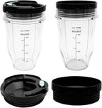 2 Packs 18oz Replacement Parts Cup with Lid, Compatible with Nutri Ninja BN400, BN400C, BN401, BN401C, CL401A, CL405CO, CO351B, SS100, SS101, SS101C, SS101TGT, SS150, SS151, SS300, SS300C, SS351