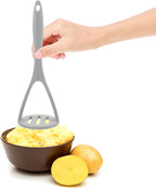 UPKOCH Silicone Potato Masher Heavy Duty Non-Scratch Kitchen Tool for Mashing Potatoes Fruits and Vegetables with Soft Grip Dishwasher Safe 10.4 Inch