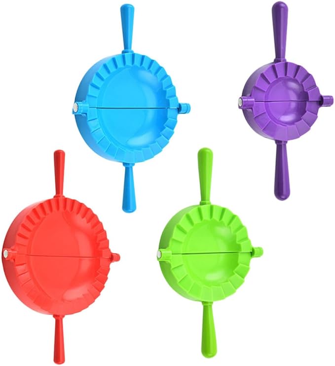 DOITOOL 4pcs Dumpling Maker Set Plastic Pp Dumpling Press Cutters with Large, Medium, Small, Mini Molds for Manual Dough Sealing and Kitchen Cooking Tools Random Color
