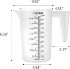 Plastic Measuring Cup with Handle, Pool Chemical Measuring Cup, Plastic Measuring Pitcher for Liquid Mixing, Pouring, Lawn Care, Pet Food, Motor Oil, Laboratory and More (32, Fluid Ounces, 1000ml)