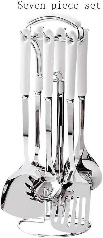 Ceramic Handles Cooking Tool Set steel Kitchen Utensils set of cookers Shovels Spoons Strainer(D)