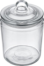 Restaurantware Vetri 0.5 Gallon Glass Storage Jar 1 Dishwashable Glass Cookie Jar - Airtight Seal Wide Opening Clear Glass Candy Jar Knob Handle Lid For Kitchen Laundry Or Storage