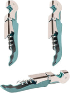 Professional Waiter Corkscrew Wine Openers Set(2PCS), Heavy Duty Stainless Steel Hinges Wine Key for Restaurant Waiters, Sommelier, Bartenders