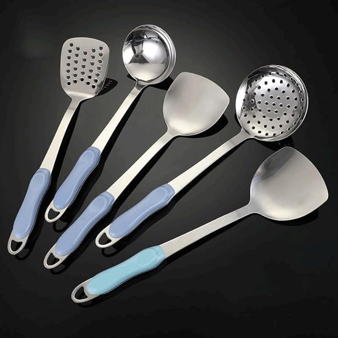 Kitchen Utensils Set Non-stick Kitchenware Cooking Tools Spoon Soup Ladle Spatula Shovel Accessories(D)