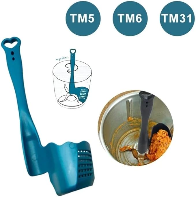 1pcs/2pcs/4pcs Rotating Spatula compatible with Thermomix TM6/TM31/TM5 Portioning Food Processor Kitchen Accessories Cooking Tool (2pcs Mix black)