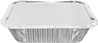 iHomeSet 100 Pack 1 lb Disposable Aluminum Foil Pans Meal Prep Take Out Food Containers with Paper Lids for Catering, Baking, Roasting Food, Freezer Safe