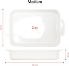 Glad Baking Dish Set, 3pc - Rectangular Stoneware Casserole Dishes for Oven and Microwave - Nesting Bakeware Set with Handles (12'', 10.5'', and 8.5''), Dishwasher Safe