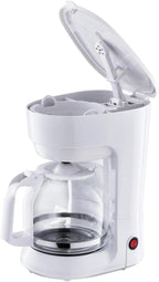 12-Cup Coffee Maker with Easy On/Off Switch, Easy Pour, Non-Drip Carafe with Removable Filter Basket,Keep Hot Plate,Clear Water Level Window Coffee Machine, Black (White)