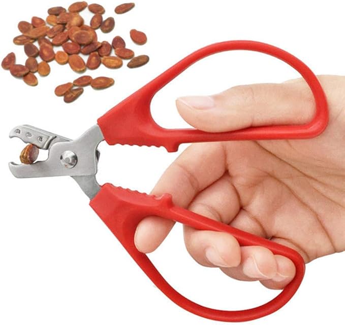 Red Peeling The Shell Nut Shell Cracker Seed Pistachio Sheller Opener Peeling Pliers Nut Crackers Artifact Stainless Steel Convenience Hard Case Buster Specialty Tools and Gadgets