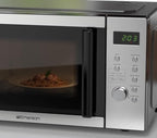 Emerson MW9005SS Compact Countertop Microwave Oven with Push Button Control, LED Display, 900W, 5 Power Levels, 6 Auto Menus, Glass Turntable and Child Safe Lock, 0.9 Cu. Ft., Stainless Steel