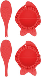 Unomor Dumpling Maker Molds 4pcs Plastic Dumpling Skin Press Tools Kitchen Gadget Set for Homemade Wrapping and Stuffing Cooking Accessories