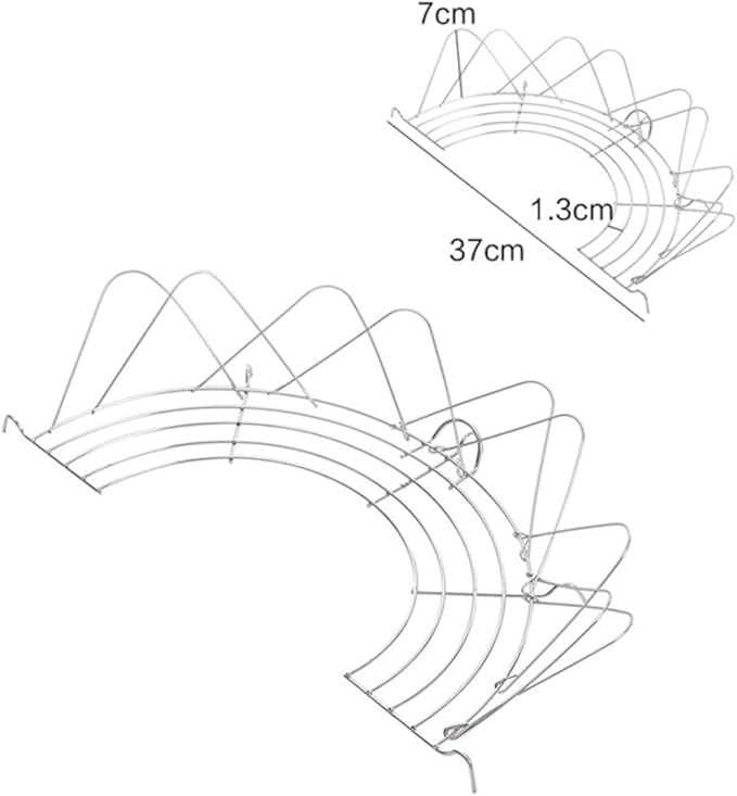 TIDTALEO 2Pcs 38Cm Semicircle Foldable Stainless Steel Oil Draining Rack Kitchen Gadget for Frying and Steaming Cooking Tools