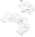 KALLORY 2Pcs Foldable Semicircle Oil Draining Rack 38Cm Stainless Steel Kitchen Gadget for Frying and Steaming Home Cooking Tools