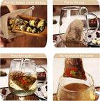 NEPAK 600 Pcs Disposable Tea Filter Bags for Loose Tea,Drawstring Empty Bag for Loose Leaf Tea,with 100% Natural Unbleached Paper(2.76 x 3.54 inch)