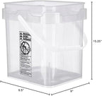House Naturals Clear Food Grade Made in USA Plastic Bucket with lids, (Pack of 2) (5 Gallon)