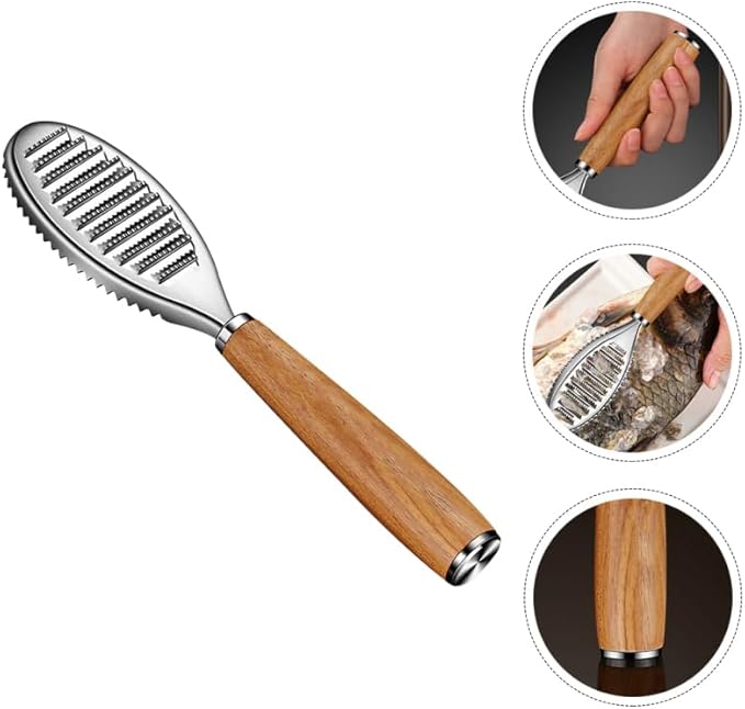 Kichvoe Fish Scale Scraper Tool 8.46 Inch Lightweight Fish Skin Peeler Seafood Cleaning Gadget Easy Safe Scale Remover for Kitchen Use