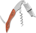 ELEGANTZ Wine Bottle Opener Set – Premium Corkscrew with Foil Cutter & Beer Bottle Opener – Ergonomic Wooden Handle for Smooth Cork Removal – Sommelier Accessories Gift for Wine Lovers