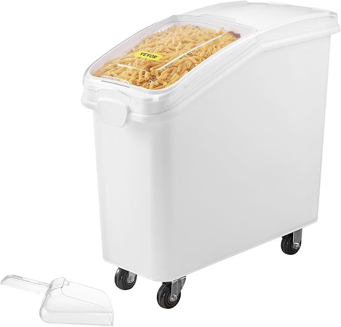 VEVOR 21 Gallon Ingredient Bin with Scoop 400 Cup Ingredient Bin with Sliding Lid Commercial Food Storage for Kitchen
