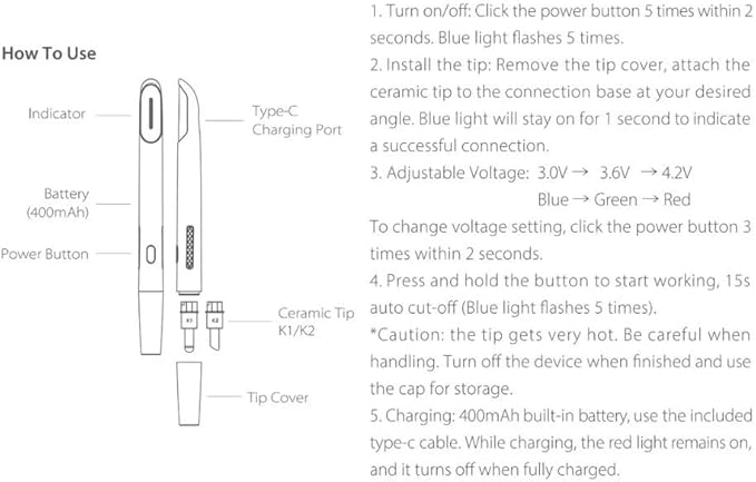 Yocan Heating Multi-Tool Ceramic Hot Knife (White)