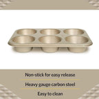 Glad Nonstick Jumbo Muffin Pan | Heavy Duty Metal | For Cupcakes | 6-Cup, Pack of 6