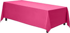 Gee Di Moda Rectangle Tablecloth - 90 x 156 Inch Fuchsia Table Cloth for 8 Foot Tables with Floor-Length Drop - Heavy Duty Washable Fabric for Holiday Party, Dinner, Weddings & Baby Shower