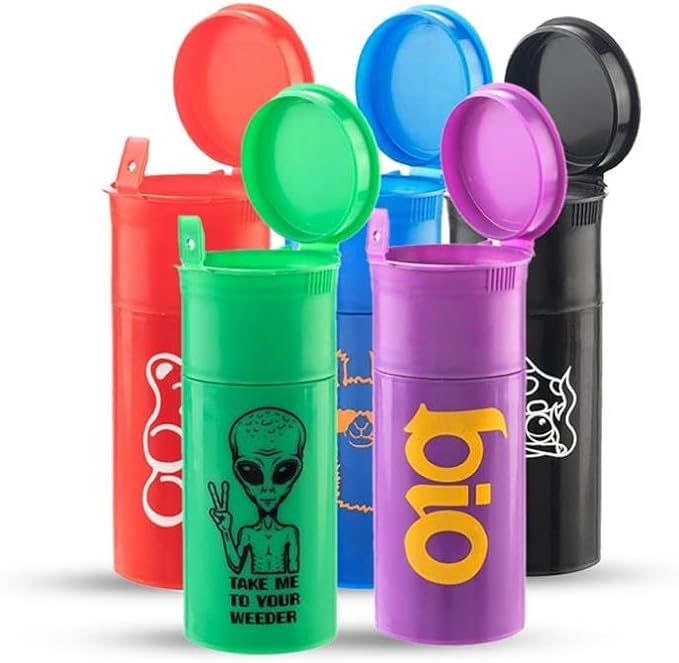 EZ SPLITZ Cap & Crusher - 2-in-1 Herb Grinder with Extra Large Storage - Pop Art Edition (Black)