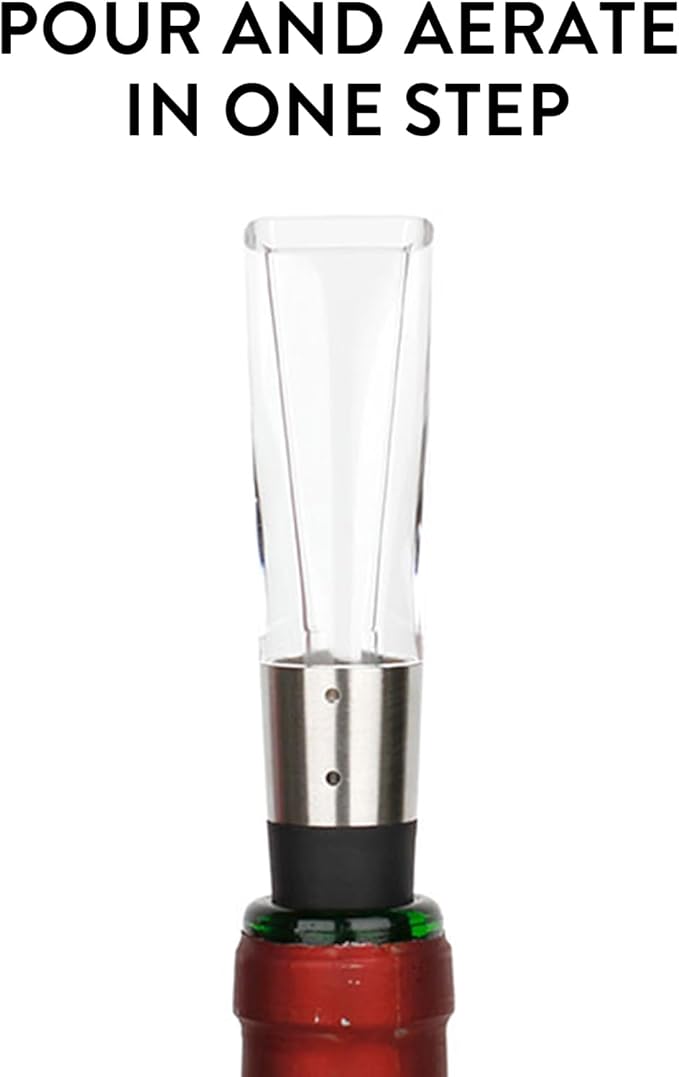 Wine Air Aerator & Wine Pourer Spout Dual Function with Leak-Proof Design, Universal Fit, Instant Red Wine Flavor Enhancer, Wine Tool for Wine Lovers