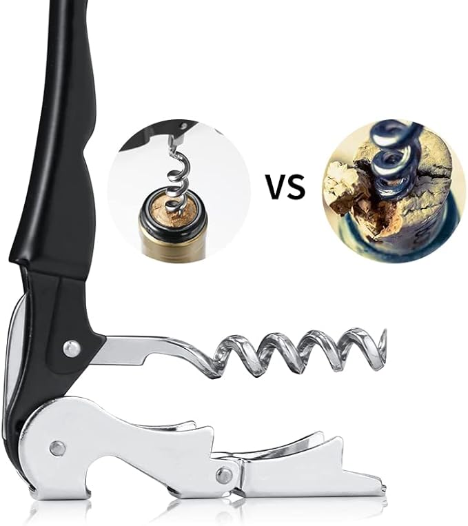 Professional Waiter Corkscrew Wine Openers Set(2PCS), Heavy Duty Stainless Steel Hinges Wine Key for Restaurant Waiters, Sommelier, Bartenders