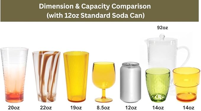 8-Piece Ombre Tumbler Set, 20oz Plastic Drinking Glasses, Assorted Colors, Shatterproof BPA-Free Drinkware, Large Stackable Cups for Patio, Pool, Gift, Everyday Use, Top-Rack Dishwasher Safe