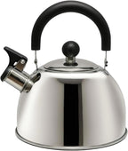 Lily's Home 2 Quart Whistling Tea Kettle, Stainless Steel Stovetop Kettle for Gas & Induction Tops, Classic Whistle Spout, Cool-Touch Handle for Safe Pouring - Perfect for Home, Kitchen, Dorm