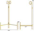 SVENJBB Plate Stand and Holder Display Stand 12 Inch, Gold Iron Picture Frame Stand for Display, Collapsible and Portable Easel Stand for Table (2 Pack)