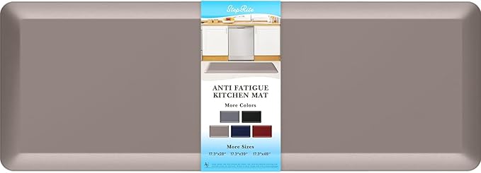 StepRite 4/5 Inch Thick Kitchen Mat Anti Fatigue Mat Kitchen Rugs Kitchen Decor Non-Slip, Stain & Water Resistant, Kitchen Mats Desk Mat for Kitchen, Office, Workshop, Khaki, 17'' x 47''