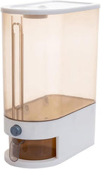 Gagee 22 Lbs Rice Dispenser, Large Grain Container Storage with Lid Measuring Cylinder Moisture Proof Household Cereal Dispenser Bucket for Kitchen Soybean Corn,Clear