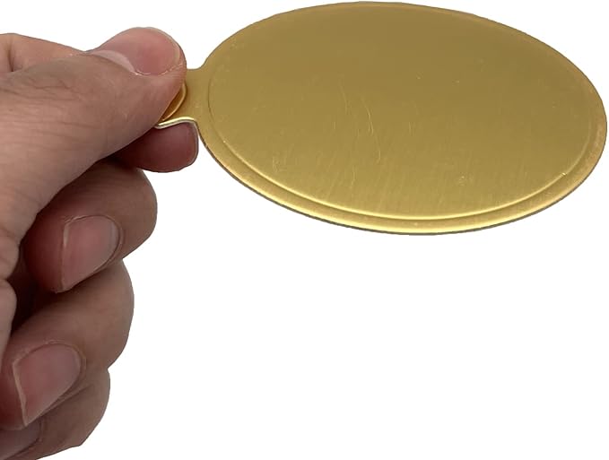 200pcs Mini Cake Boards, 3.1" Mini Round Cardboard, Mousse Cupcake Base for Cake Dessert, Golden