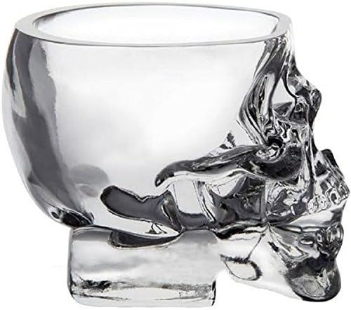 Tvoip 2PCS Kitchen & Dining Entertaining Glassware Drinkware Old Fashioned Glasses Skull Cup for Serving Scotch Whiskey Mixed Drinks (2)