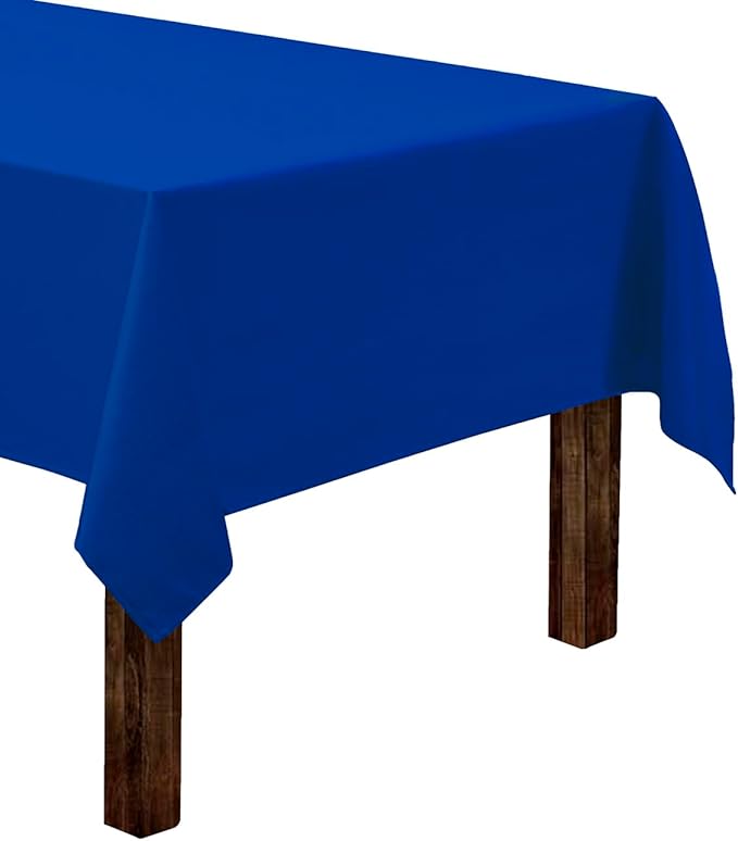 Gee Di Moda Rectangle Tablecloth - 60 x 84 Inch Royal Blue Table Cloth for 5 Foot Rectangle Tables - Heavy Duty Washable Fabric - for Holiday Party, Dinner, Weddings, Baby Shower & Events