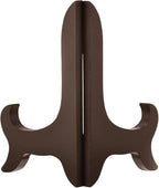 uxcell 4" Easel Plate Holder, Wooden Folding Display Stand Brown for Decorative Picture Frame