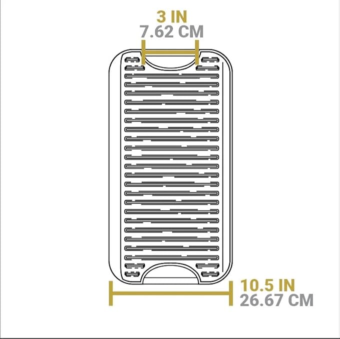 Lodge Pro-Grid Reversible Grill/Griddle - Dual-Sided Cast Iron Griddle - Double Burner Grill - Even Heat Distribution - PFAS-Free Non-Toxic Cookware - 20 Inches x 10.5 Inches