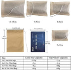 NEPAK 600 Pcs Disposable Tea Filter Bags for Loose Tea,Drawstring Empty Bag for Loose Leaf Tea,with 100% Natural Unbleached Paper(2.76 x 3.54 inch)
