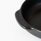 Santo Banko Ware Au Gratin Dish, Large, 22.0 fl oz (650 ml), Heat Resistant, Oven-safe, Direct Fire, Microwave, Dishwasher Safe, Stackable, Black, Made in Japan