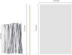 360 PCS Cake Pop Sticks and Wrappers Ties Kit, Including 120ct 6-inch Paper Lollipop Sticks, 120ct Cake Pop Parcel Bags, 100ct Silver Twist Ties for Candy Making Packaging Supplies
