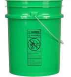 House Naturals 5 Gallon Food Grade Plastic Bucket with Air Tight Screw on Lid Made in USA Container (Green Bucket with Black lid)
