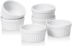DOWAN Dipping Bowls 1.5 oz, Sauce Cups Mini Ramekins, Tiny Ramekin Porcelain Souffle Dish, Dessert Cups Small Bowls Condiment Cups for Charcuterie Board, Microwave & Oven Safe, Set of 6, Soft White